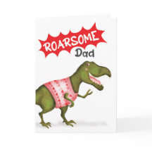 Carte de la fête des pères 'Roarsome Dad' avec un