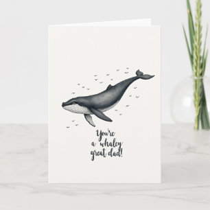 Carte de la Fête des Pères silhouette de baleine