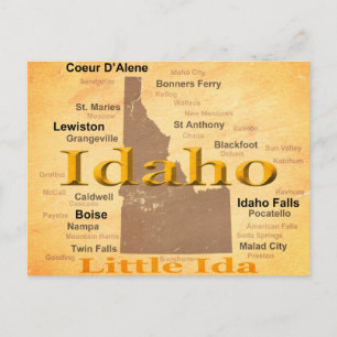 Carte de la Fierté d'État de l'Idaho Vieilli Silho