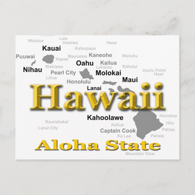 Carte de la Fierté d'État d'Hawaii Silhouette (Devant)