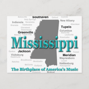 Carte de la Fierté d'État du Mississippi Silhouett
