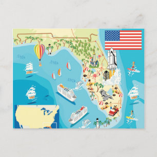 Carte de la Floride pour enfants mignons