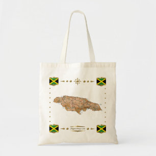 Carte de la Jamaïque + Sac de drapeaux