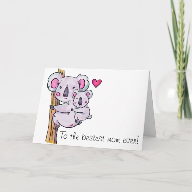 Carte de la journée des mères Koalas (Devant)