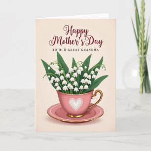 Carte de la journée du thé de fête de maman adorab