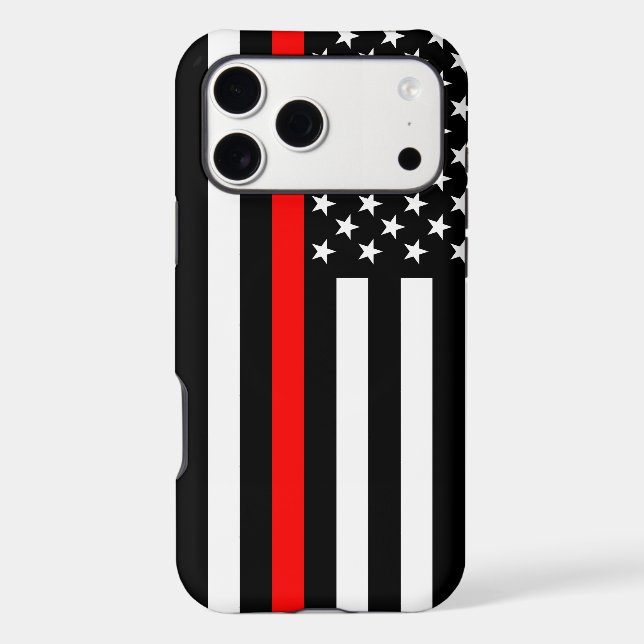 Carte de la ligne rouge mince sur un drapeau améri (Verso)