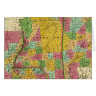 Carte de la Louisiane, du Mississippi et de l'Alab