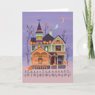 Carte de la maison Jack-o'lanterne Halloween