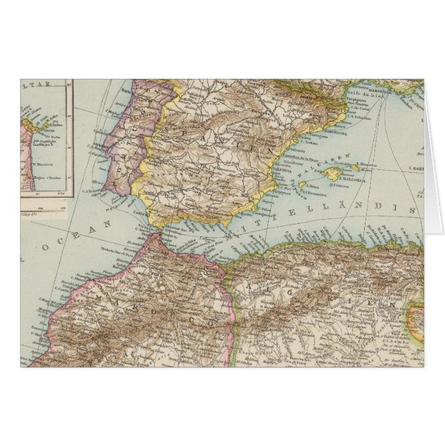 Carte de la Méditerranée occidentale (Devant horizontal)