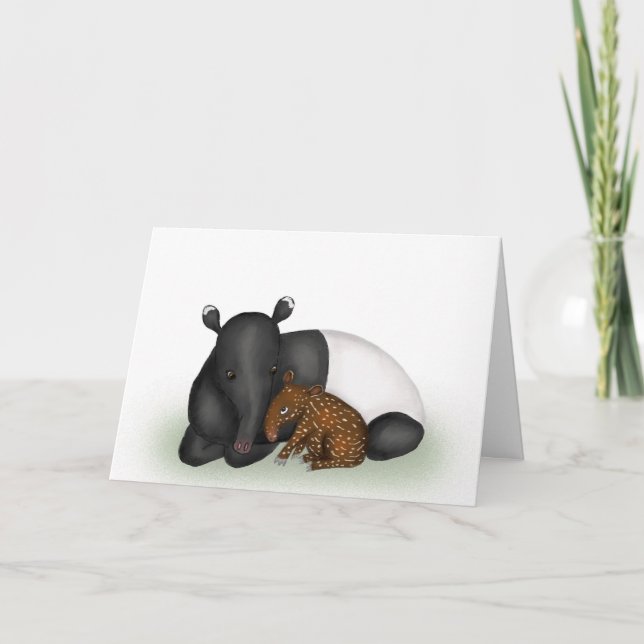 Carte de la mère et du bébé tapir (Devant)