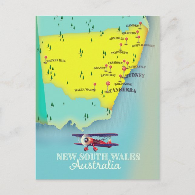 Carte de la Nouvelle-Galles du Sud Australie (Devant)