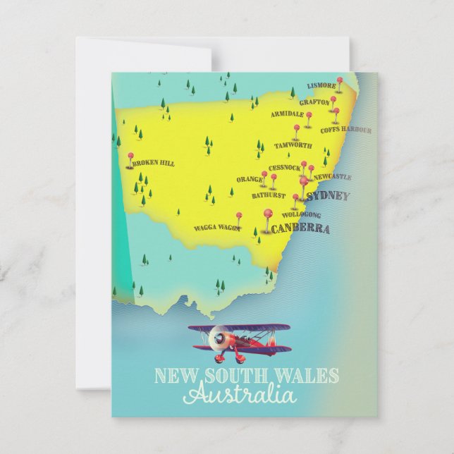 Carte de la Nouvelle-Galles du Sud Australie (Devant)