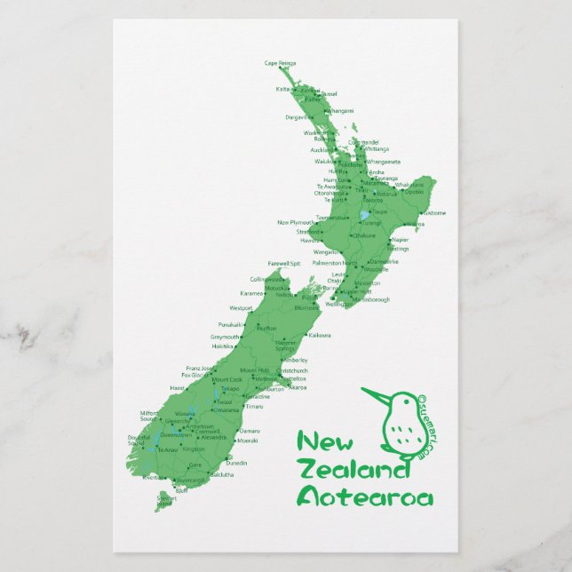 Carte de la Nouvelle-Zélande (Devant)