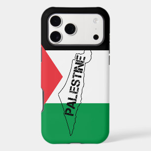 Carte de la Palestine libre sur le drapeau palesti