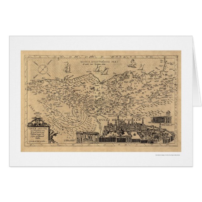 Carte de la Palestine par Tilemann Stella 1600 (Devant horizontal)