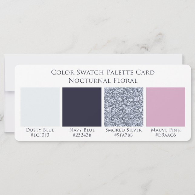 Carte de la palette de couleurs de Mariage floral  (Devant)
