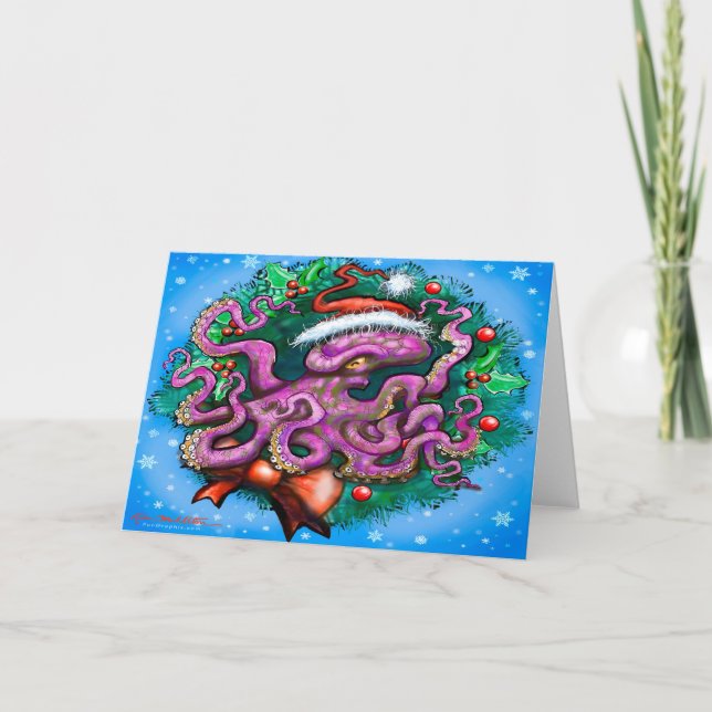Carte de la pieuvre de Noël (Devant)