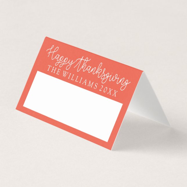Carte de la place du dîner Thanksgiving (Front)