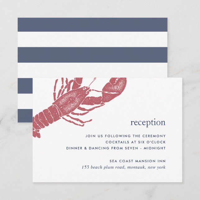 Carte de la réception de mariage du port (Devant / Derrière)