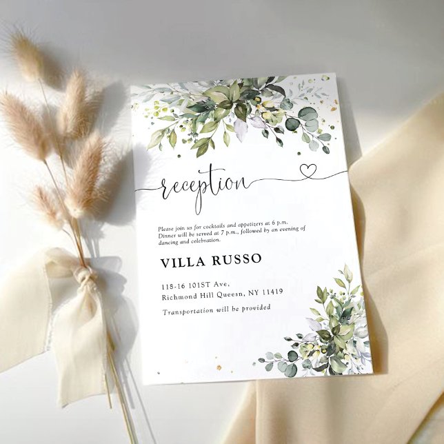 Carte de la réception de mariage verdoyante (Créateur téléchargé)