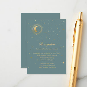Carte de la réception Pastel Celestiy Gold