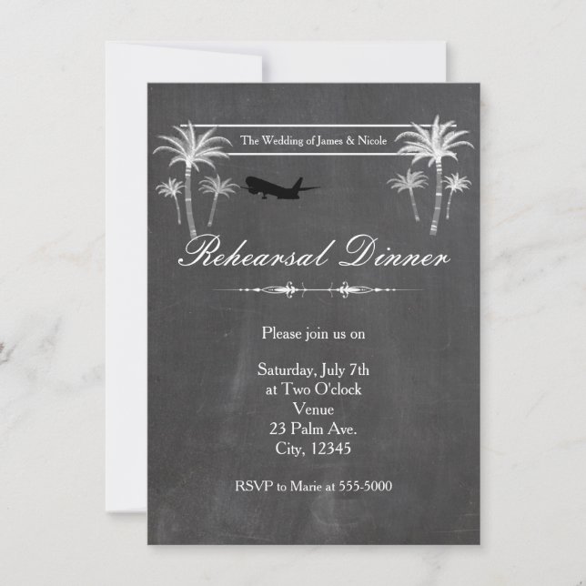 Carte de la répétition de mariage de destination d (Devant)