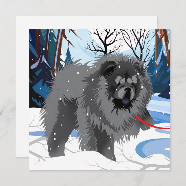 CARTE DE LA RIVIÈRE Chow noir en mini format (Devant / Derrière)