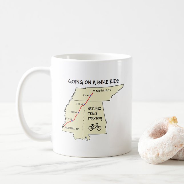 Carte de la route Natchez Trace Café Mug (Avec donut)