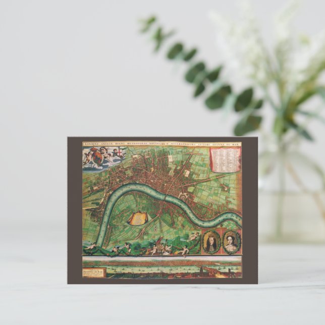 Carte de la rue antique de Londres par Johannes de (Debout devant)