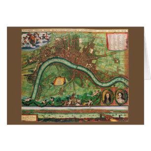 Carte de la rue Londres antique du 17e siècle