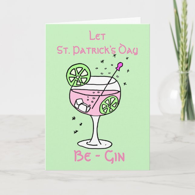 Carte de la Saint-Patrick au Pink Gin (Devant)