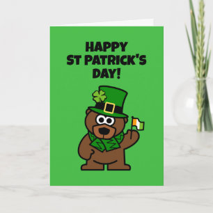 Carte de la Saint Patrick avec ours leprechaun