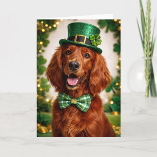 Carte de la Saint-Patrick avec Setter Irlandais, L