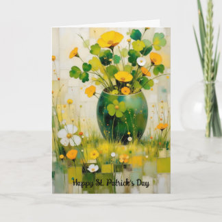 Carte de la Saint-Patrick avec vase vert