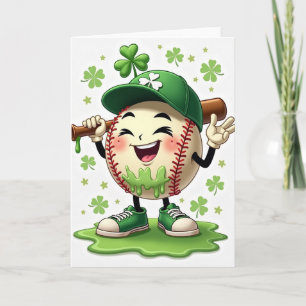 Carte de la Saint-Patrick de baseball chanceux