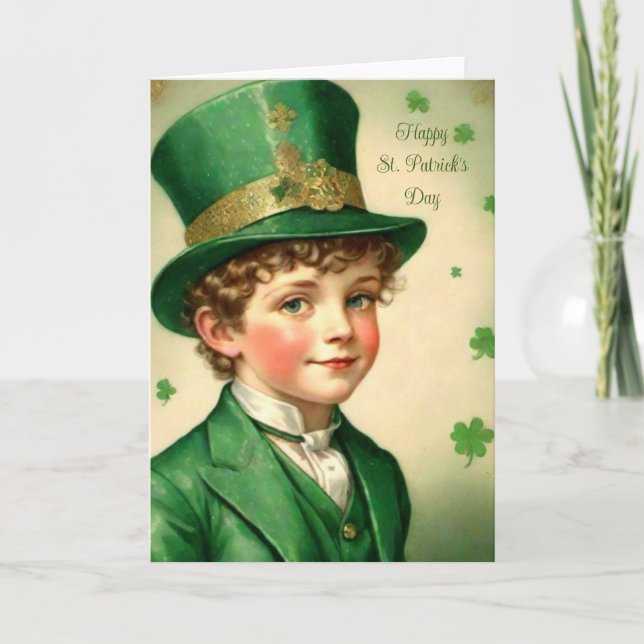 Carte de la Saint-Patrick de style rétro (Devant)