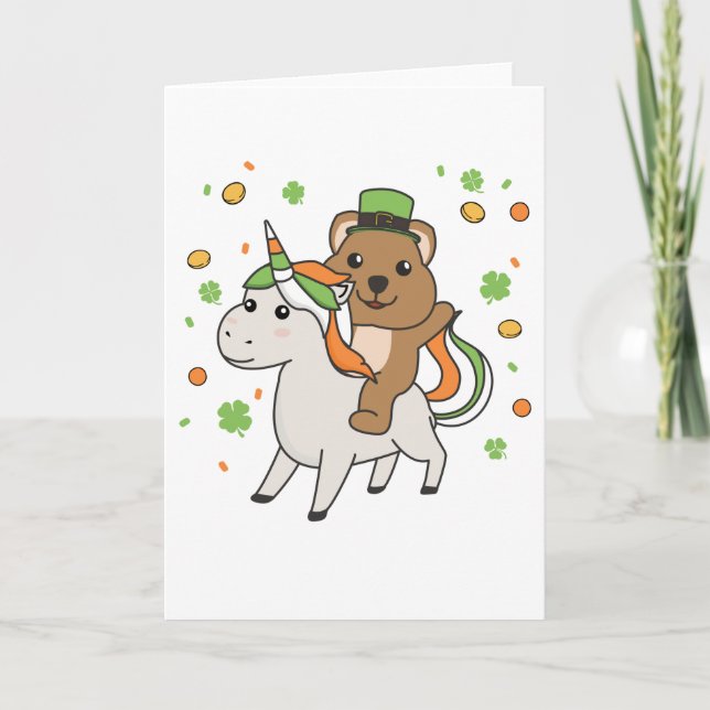 Carte de la Saint-Patrick d'Irlande avec Quokka et (Devant)