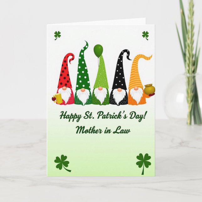 Carte de la Saint-Patrick en papier kraft Gnome (Devant)