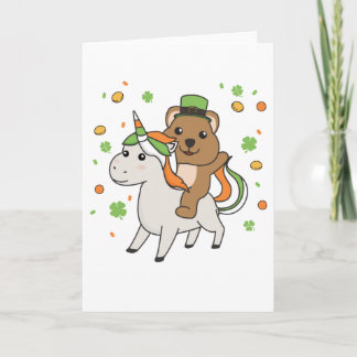 Carte de la Saint-Patrick Irlande Quokka et Licorn