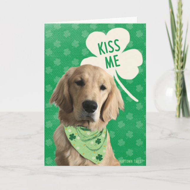 Carte de la Saint-Patrick Kiss Me I'm Golden (Devant)