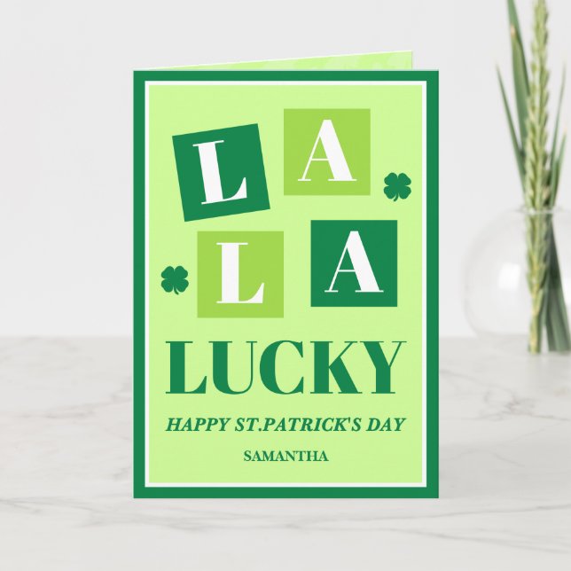 Carte de la Saint-Patrick La La Lucky (Devant)