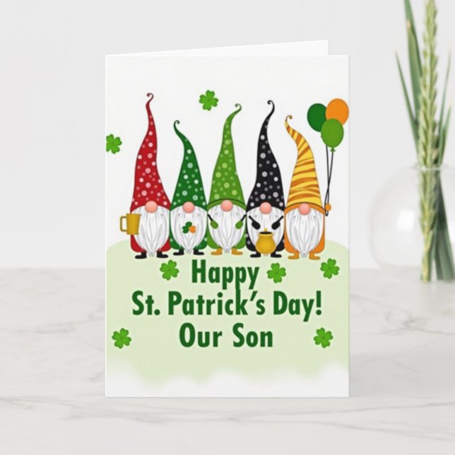 Carte de la Saint-Patrick pour fils Gnome (Devant)