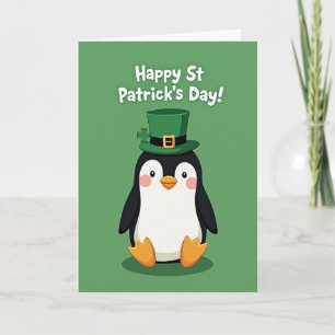 Carte de la Saint-Patrick pour pingouin