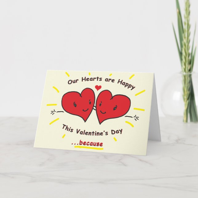 Carte de la Saint-Valentin 2 Coeurs à Tante (Devant)
