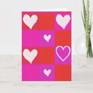 Carte de la Saint-Valentin à coeurs tissés