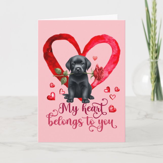 Carte de la Saint-Valentin à l'aquarelle représent (Devant)