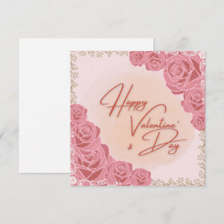 Carte de la Saint-Valentin à motif rose