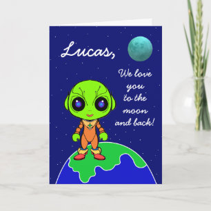 Carte de la Saint-Valentin Alien Mignonne par Jo I