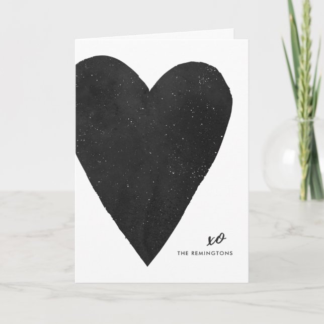 Carte de la Saint Valentin au coeur de l'aquarelle (Devant)