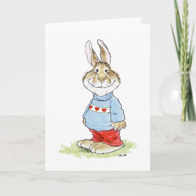 Carte de la Saint-Valentin au lapin charmant (Devant)